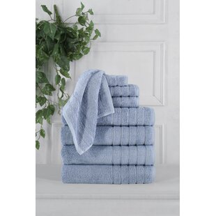 BOUTIQUO Light Grey Towel Set - 8 Piece Bathroom Towel Set - 100% Ring Spun  Cotton, 2 Bath Towel 27x54, 2 Hand Towel 16x28 and 4 Washcloth 13x13 