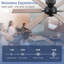 Ventilateur de plafond encastré 46 pales / 46 po à 6 pales avec lumières et télécommande Moderne 3 couleurs 6 vitesses-1780711464-1781965817