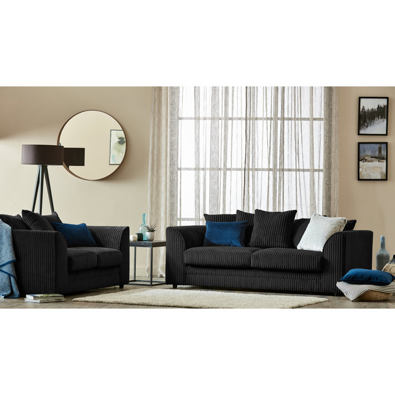 Moana 2 - Piece Living Room Set, Black