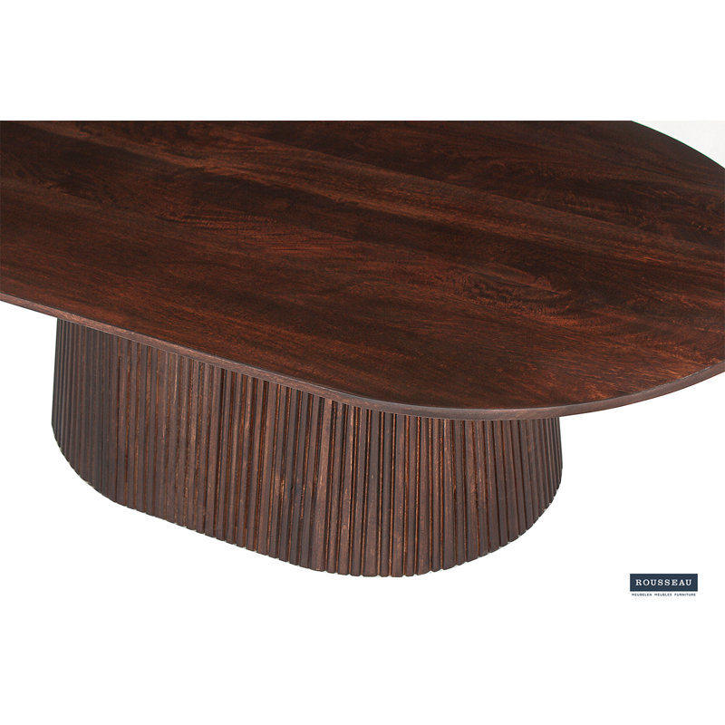 Miguel Solid Wood Solid Coffee Table, Dark Brown