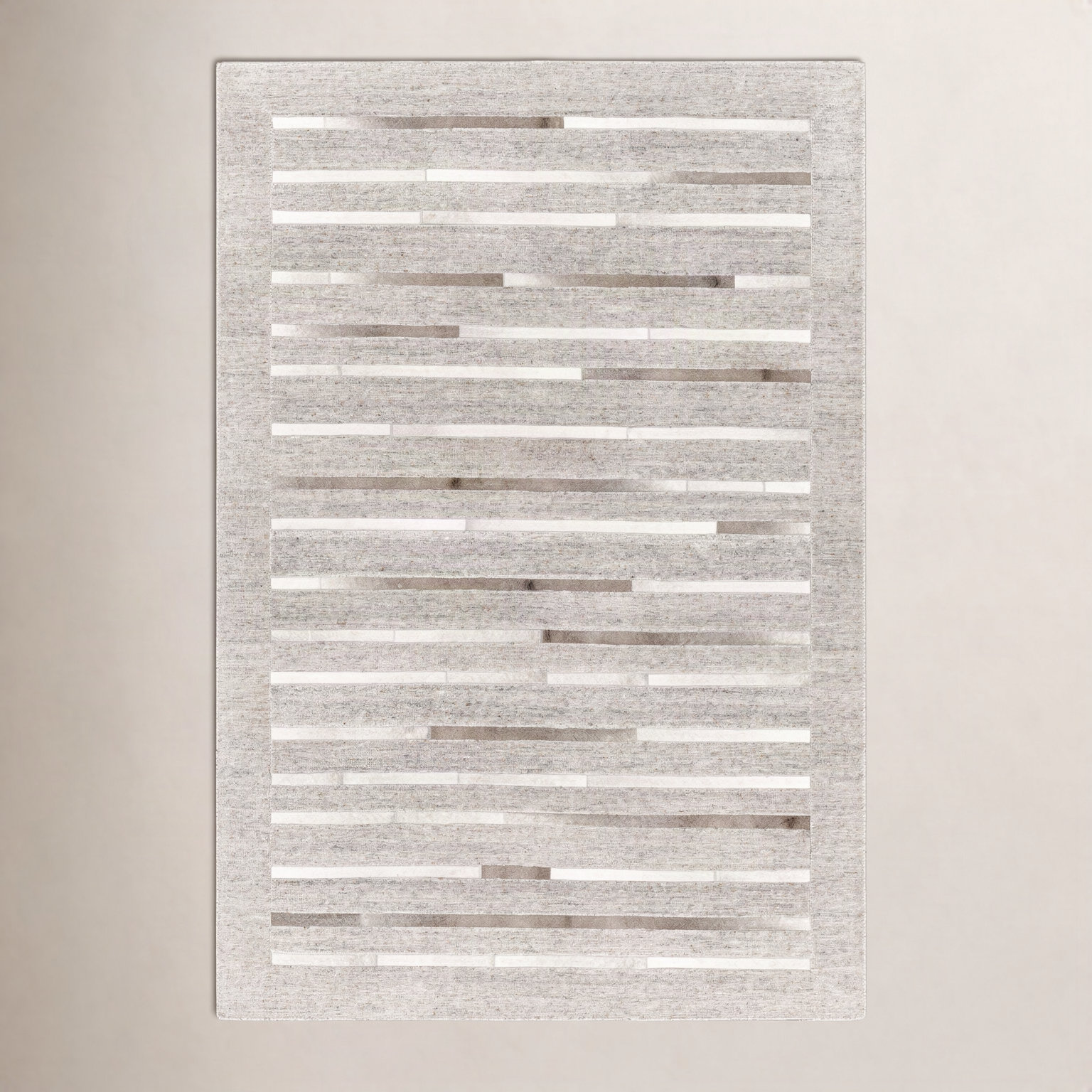 Giselle Hand-Woven Striped Cowhide Rug, Rectangle 8' x 10'