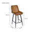 Upholstered Counter Stool with Metal Frame-655855389