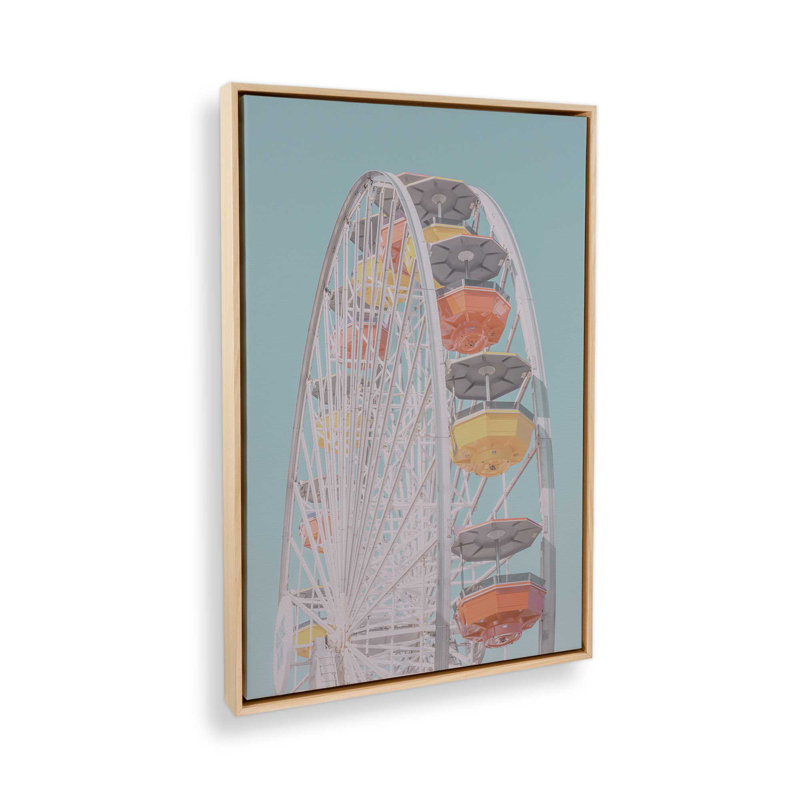 Pastel Carnival Ride On Canvas, H 12,75 po x l 8,75 po, Cadre américain en érable flottant