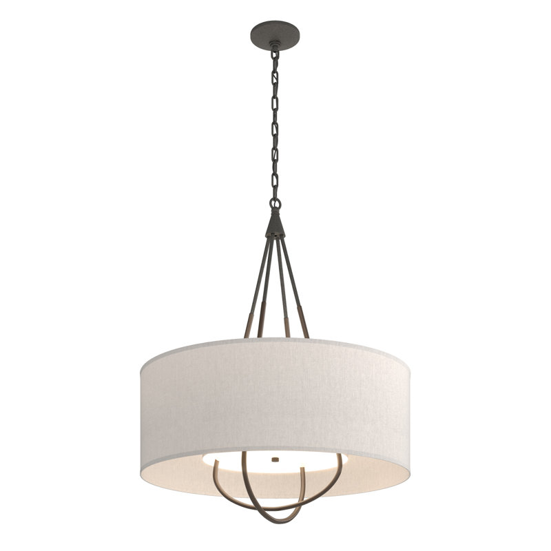 Loop 4 - Light Chandelier, Natural Iron, Bronze, Flax