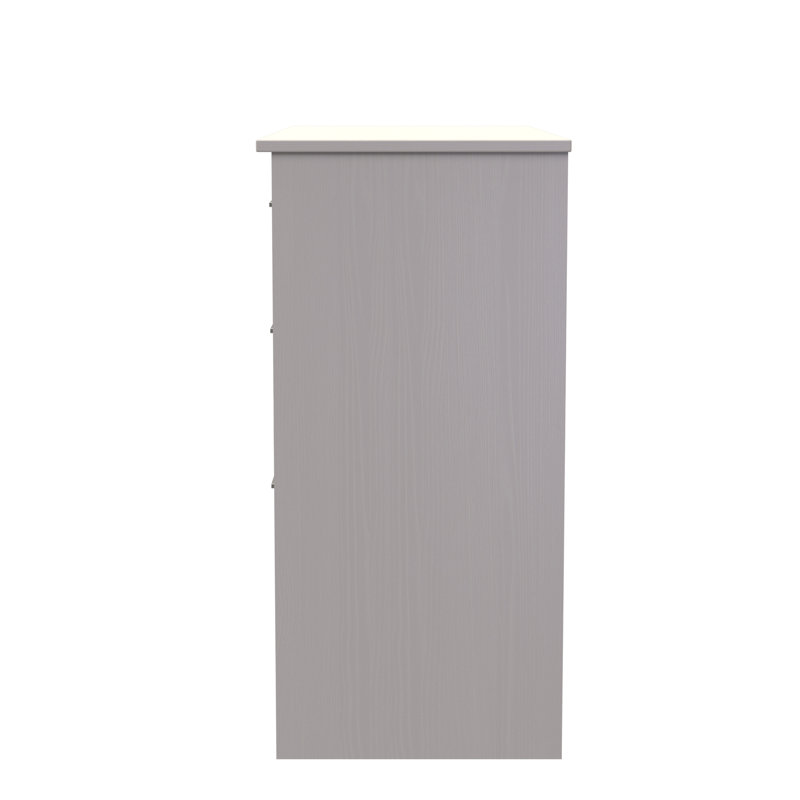 Fully Assembled Yearsley 3 Drawer 93Cm W Chest of Drawers, Grey