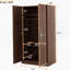 Armoire 2 portes en bois brun avec tablettes