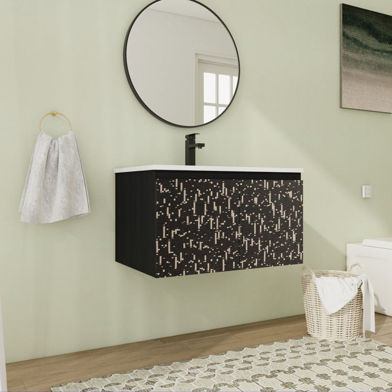 Meuble-lavabo simple 30 po avec comptoir en céramique Kristene