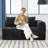 Minimalist modular sofa in premium wrinkle-resistant display fabric with ergonomic design-81737650