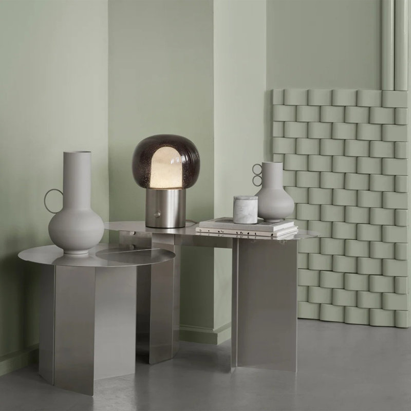 Glass Lamp, Silver, Gunmetal