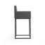 Tabouret de bar rembourré en métal gris