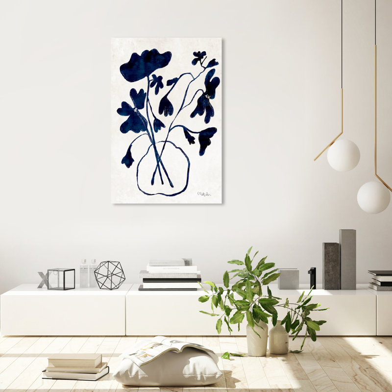 Anemone Vase II - peinture sur toile, Toile tendue, H 36 po x l 24 po, Sans cadre