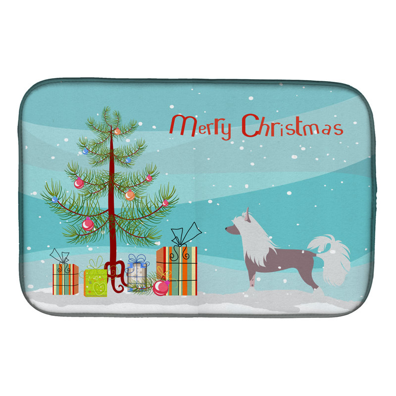 Tapis de séchage joyeux de noël à crête de noël