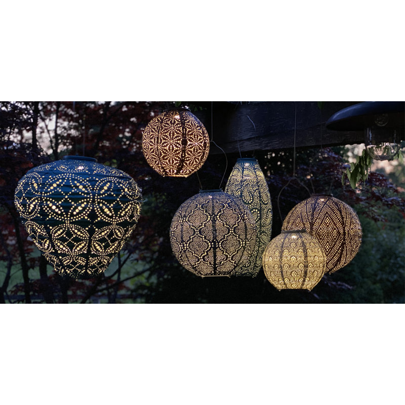 Sea Blue 12-Inch Modern Battery Powered LED Lantern