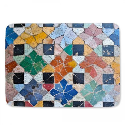 Mosaic Bath Mat Tile Bathroom Decor Bohemian