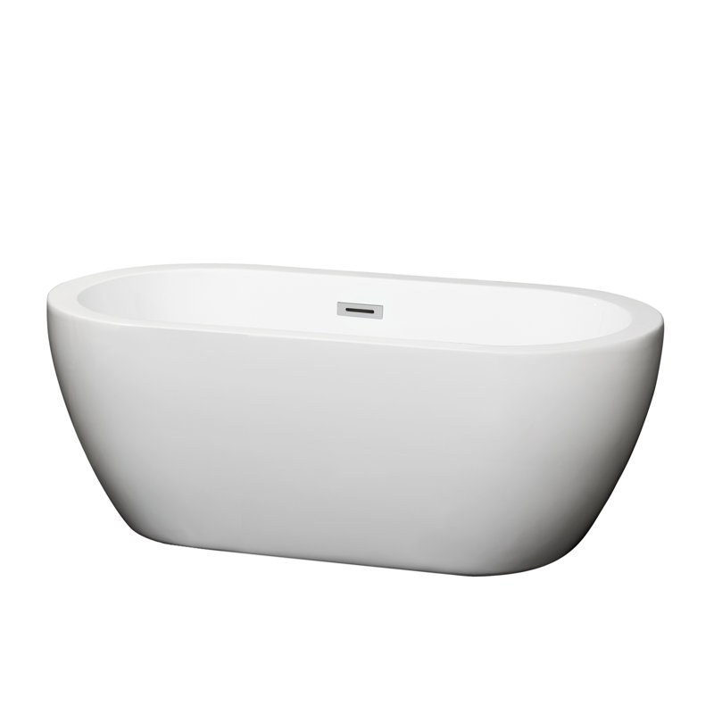 Soho 60'' x 29'' Soaking Acrylic Bathtub, Polished Chrome
