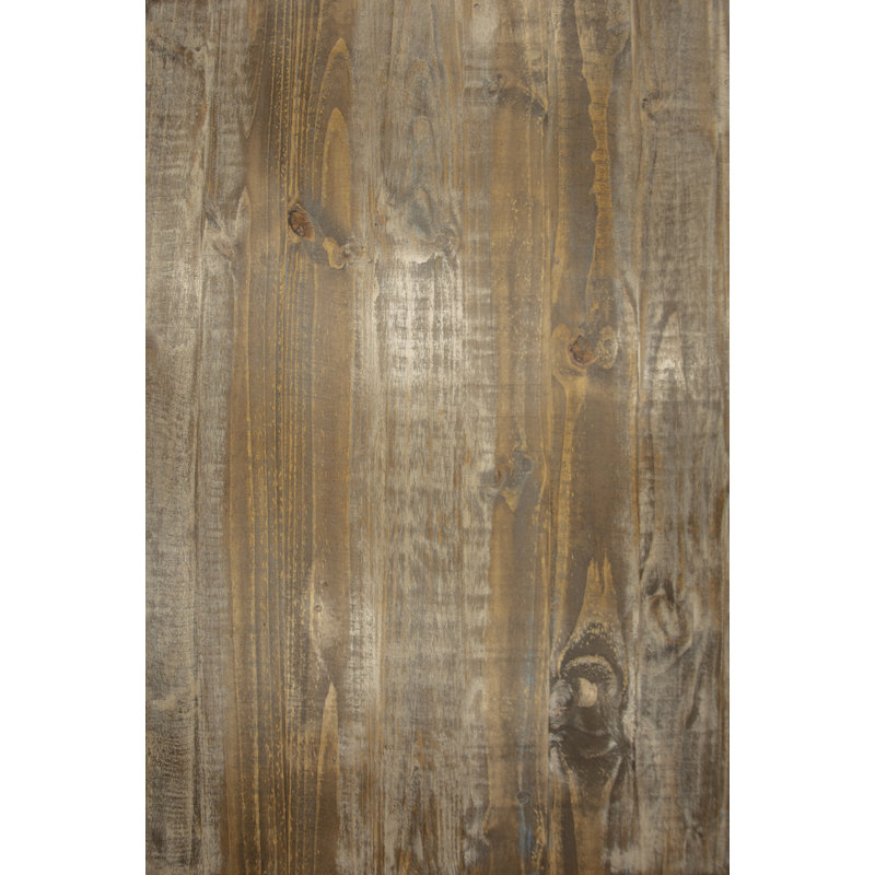 Rustic Multicolor Solid Wood End Table with Iron Mesh Door
