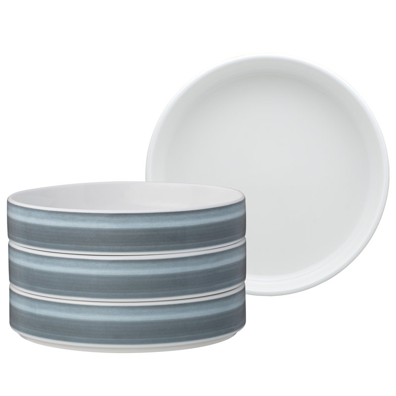 Noritake Colorstax Ombre Stax, assiettes profondes, 7,5 po, 12 oz, Gris anthracite