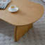 Table basse moderne en bois massif minimaliste, table basse de salon ovale, table d'appoint à base courbée créative-1463177444