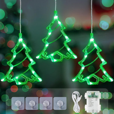 Christmas Tree Window Lights, 30LED Green