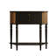 Console demi-cercle en bois massif noir-697354882