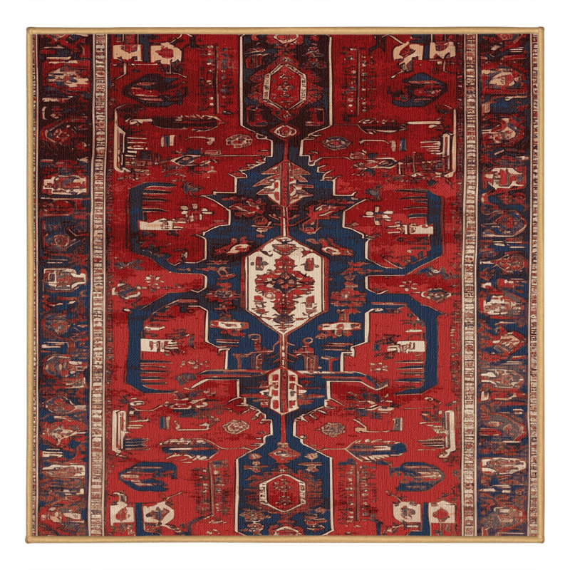 Tapis brun lavable à la machine, Carré 7 pi