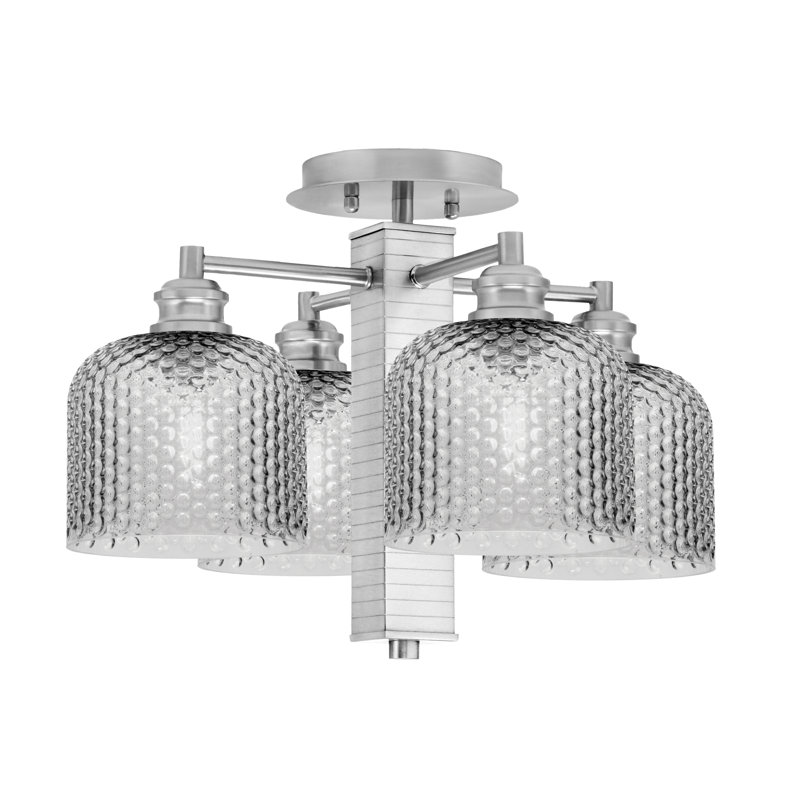 Plafonnier encastré Edge, Fumée, Nickel brossé