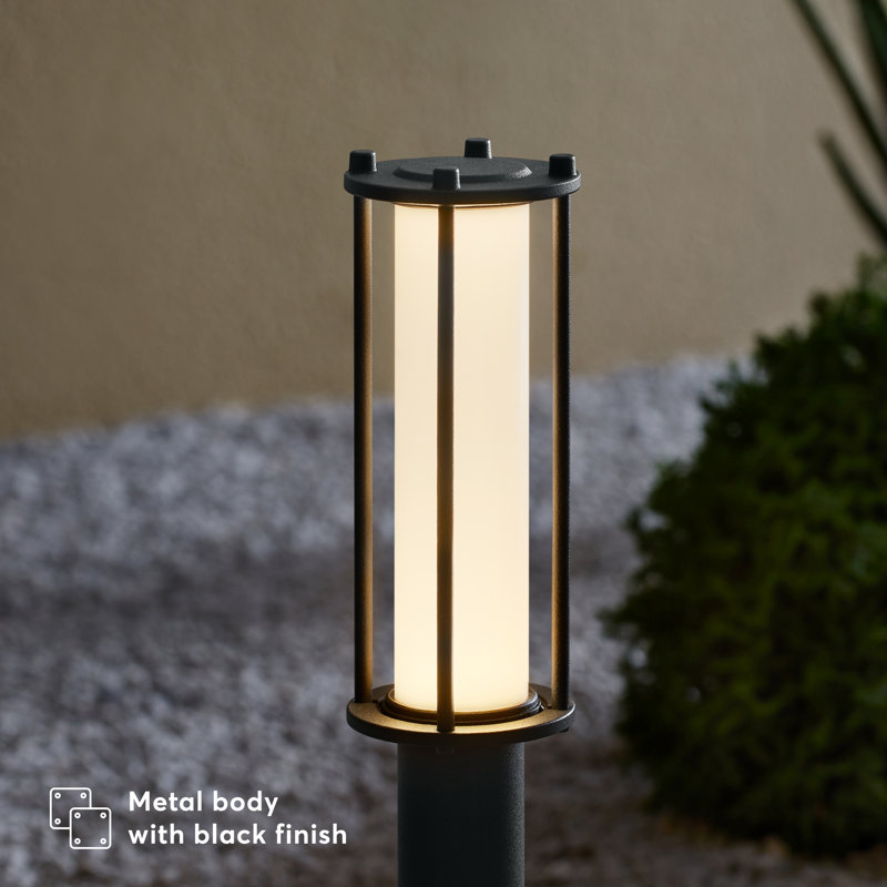 Low Voltage LED Bollard Pathway Light, 1.4W, 100 Lumens, 3000K, IP65 Outdoor Path Lights Hard Wired, Traditional Path Lights - Black