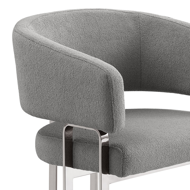 Ensemble de salle à manger Grand White, 72 po L x 40 po l (7 pièces), Gris foncé, Argent argent