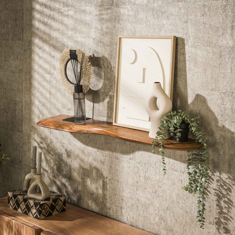 Caro Solid Wood Floating Shelf, 4cm H x 120cm W x 20cm D