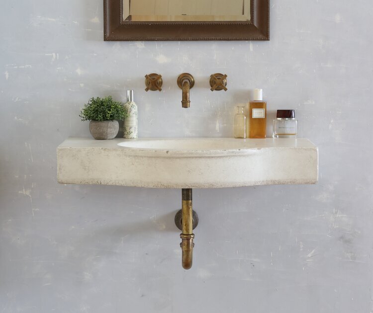 24 Industrial Concrete Floating Bathroom Sink Wall-Mount with