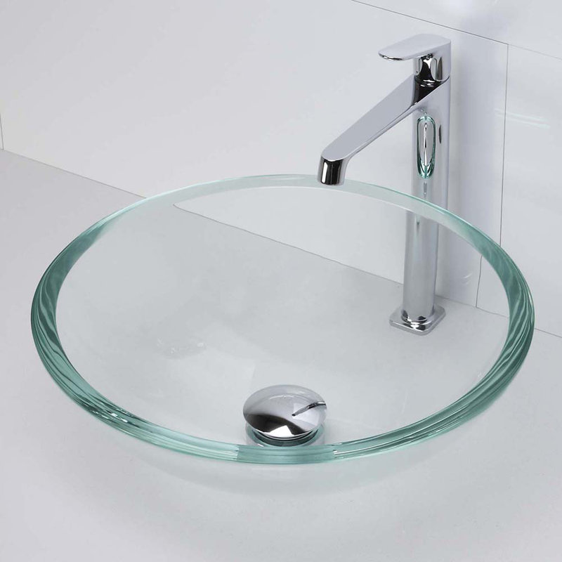 Ensemble de meuble-lavabo pour salle de bain simple 23 po petite Haddington, Transparent, Ambre, Espresso