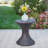 Outdoor Multi-brown Wicker Hourgla Side Table