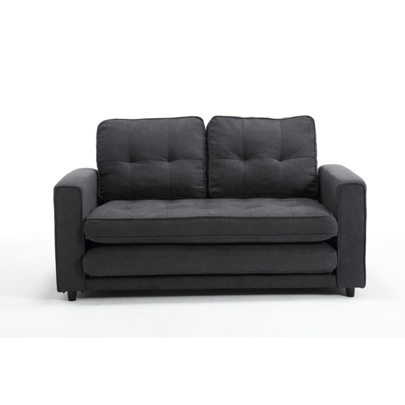 Ilionora 55'' Velvet Sofa, Dark Grey