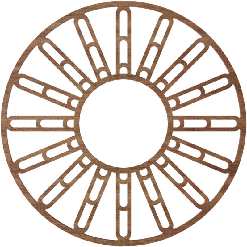 Médaillon de plafond en bois 16 "de diamètre extérieur x 5 3/4 po x H 3/8 po Hale, H 16 po x l 16 po x P 0,38 po, Noyer