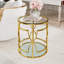 Tables de bout avec rangement, table d'appoint moderne en métal et verre 19,7 po pour la maison