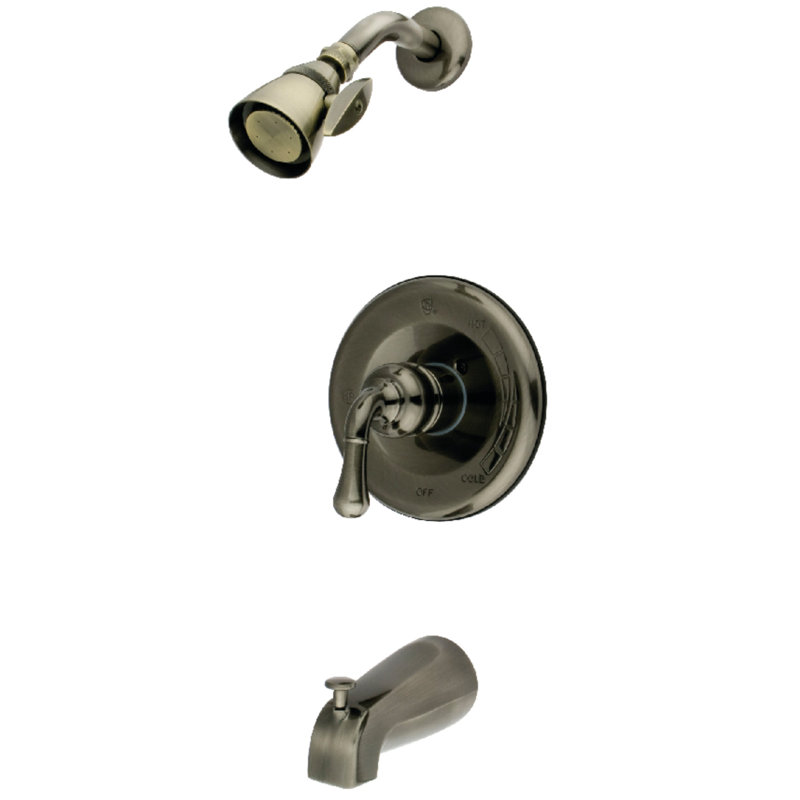 Robinet de baignoire et de douche à pression équilibrée à poignée simple Kingston Brass Magellan, garniture seulement