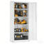 Armoire de rangement en métal 71 po, 4 tablettes, verrouillable - blanc