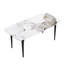 71.65" Rectangular Dining Table - White Sintered Stone With Strong Black Metal Legs, Seats 6-8 Secure Legs For