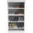 Modular Stackable Shoe Shelf Unit With Adjustable Angled Shelves And Decorative Trim For Closet Organization