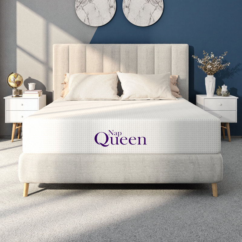 Matelas en mousse viscoélastique pleine grandeur de 10 pouces avec support infusé au charbon, confort ferme moyen et housse soyeuse LUMERIS