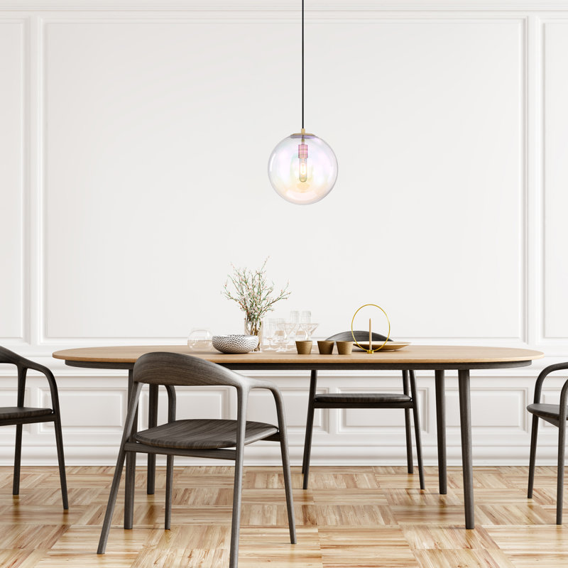 Ricura 1 - Light Pendant, Brushed Gold, Pink, 12.5" x 12" x 12"