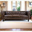 Sofas Couches Canapé capitonné capitonné moderne à 3 places pour le salon | Polyuréthane | Noyer brun