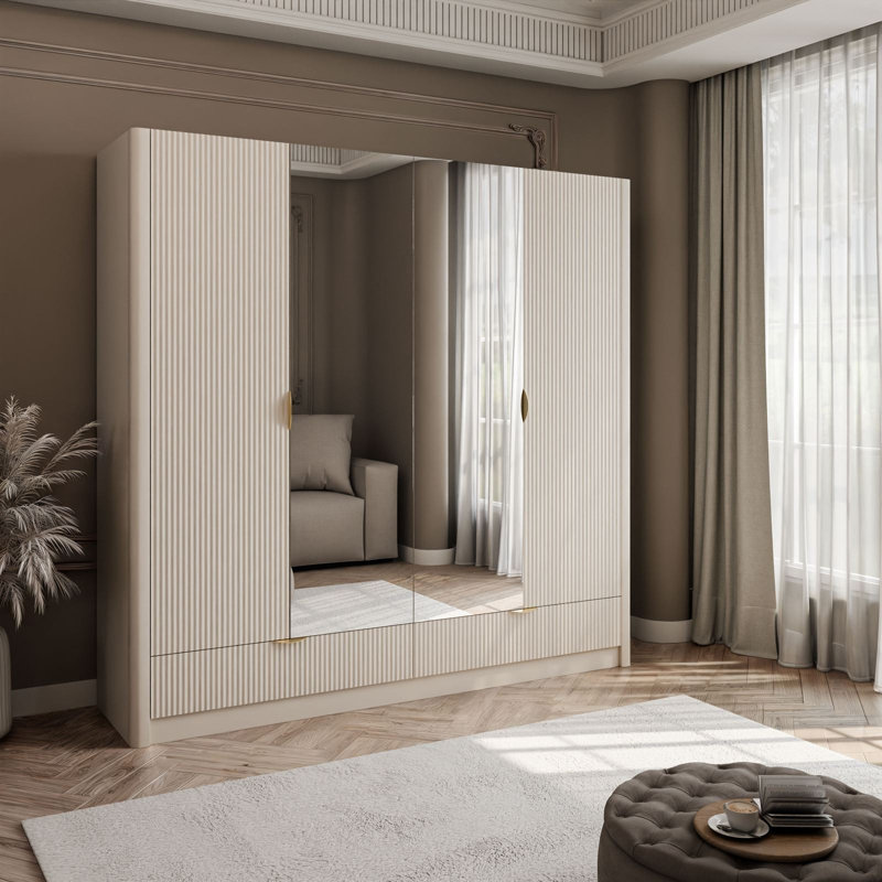 4 Door Manufactured Wood Wardrobe