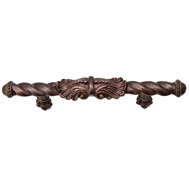 Poignée Acanthus de style roman, Bronze frotté à l'huile, 4"
