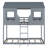  Wood Bunk Bed with Roof, Window, Sturdy Frame, Safety Guardrails, Space-Saving Design, Ladder for Easy Access, Stylish and Functional