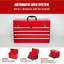 21 - Inch, Heavy Duty Portable Tool Box, Red, 4 Drawers, Liners, Auto Locking, Secure, Transport Steel Portable, Ample Organization
