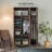 American-style Vintage Walnut-colored Wardrobe