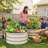  2 Pack Round Raised Garden Bed 2X2x1ft,Galvanized Metal Planter Box Kit For Outdoor Gardening,Vegetable Flower Herb Growing Beds With Gloves Tools,Brown-1823260910-1824105835-1824105834