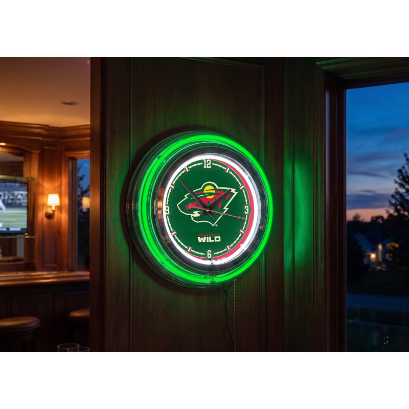 Horloge néon 15 po NHL, Wild du Minnesota