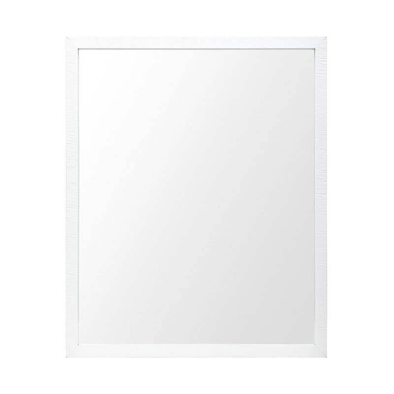 Miroir de salle de bain Aariah, H 31,5 po x l 25,5 po, Blanc
